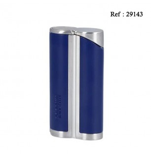 Lighter ADORINI jet curve blue satin silver with cigar punch