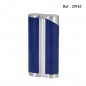 Briquet ADORINI jet flame curve Bleu/Argenté, avec emporte pièce