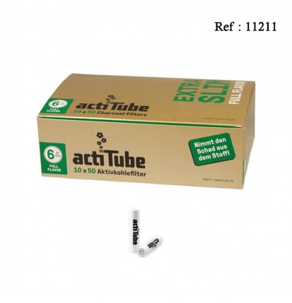 ActiTube Extra Slim filter 6 mm box of 50 filter, display of 10 boxes