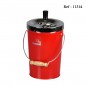 Bucket spinning ashtray Smoking Red H. 20 cm Ø 14 cm