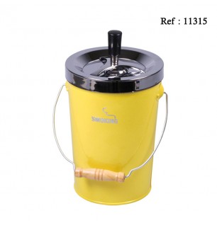 Bucket spinning ashtray Smoking Yellow H. 20 cm Ø 14 cm