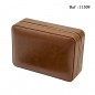 Travel humidor leathrette light brown for 4 cigars 205 x 140 x 80 mm