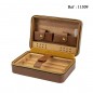 Travel humidor leathrette light brown for 4 cigars 205 x 140 x 80 mm