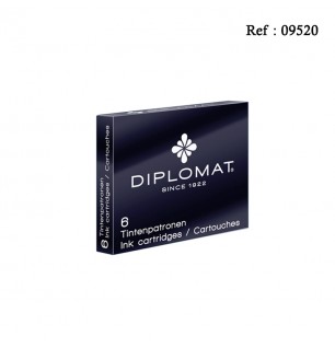 Cartouches DIPLOMAT display de 20 x 6, encre noire