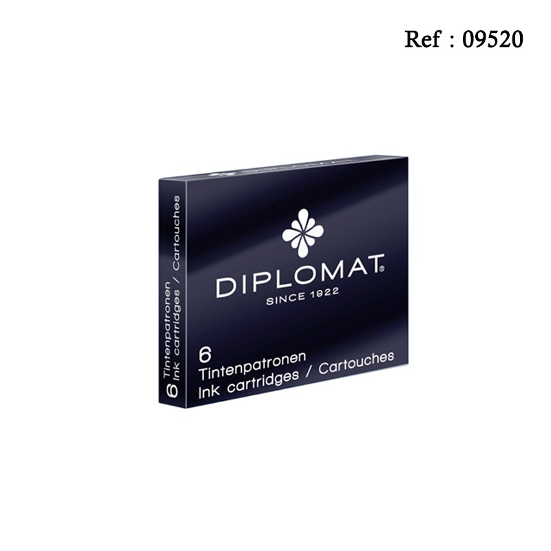 Cartouches DIPLOMAT display de 20 x 6, encre noire