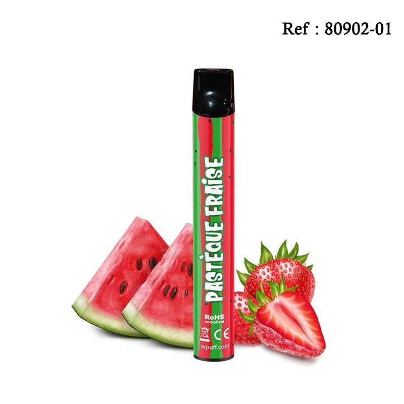 E-cigarettes jetables WPuff Pastèque-Fraise Nicotine 0.9% 600 Puffs