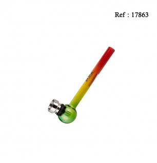 Mini Pipe en verre couleur Rasta 12 cm, display de 24