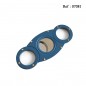 Cigar cutter stainless steel blue mat