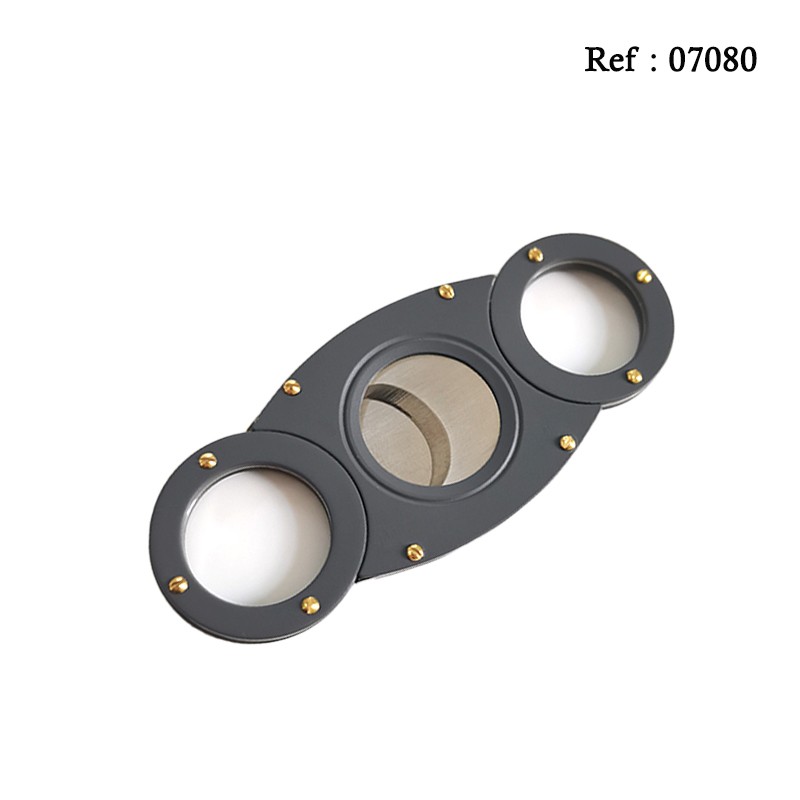 Cigar cutter stainless steel grey mat