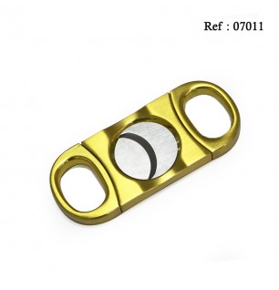 Cigar cutter stainless gold with cigar rests