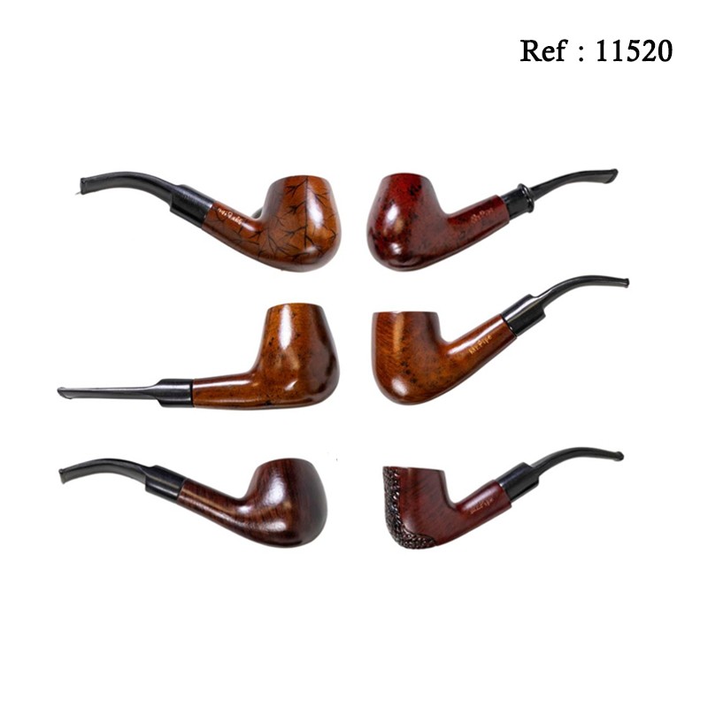 Pipe Mr Pipe walnut wood 9 mm assortd per 6 pcs with punch