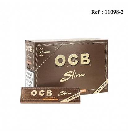 OCB Virgin Slim cig.paper+filters, display of 32 booklets