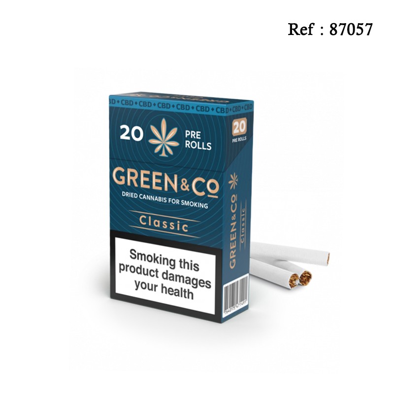 Pre-rolls Classic CBD GREEN & Co - paquet of 20pre-rolls