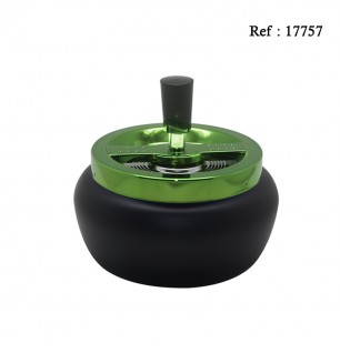 ashtray black matt/ice green 13 cm