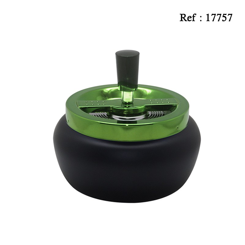 ashtray black matt/ice green 13 cm