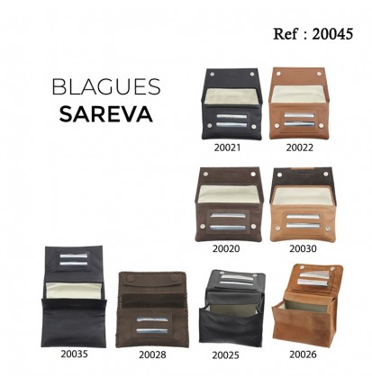 Blagues SAREVA cuir modèles et coloris assortis, lot de 10 composé de