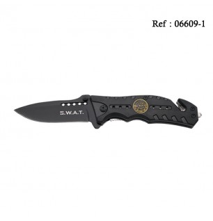 Knife THIRD S.W.A.T ABS Black 12cm, Stainless Steel + Case