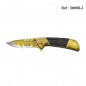 Knife THIRD Steel 3D Damascus Yellow/Black 11.5cm, Stainless steel