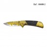 Couteau THIRD Acier 3D décor Damas Jaune/Noir 11.5cm, Inox