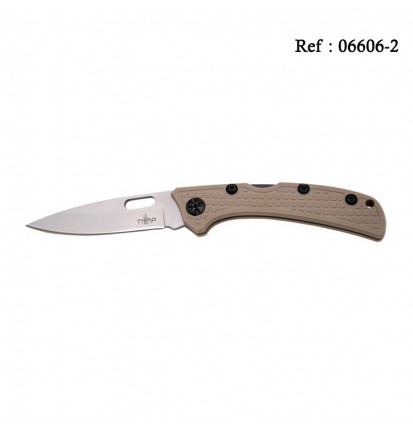 Knife THIRD Nylon Brown 11cm, Stainless steel