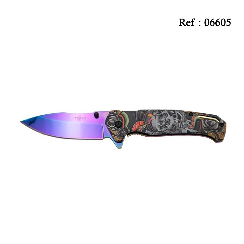 THIRD Skeleton Rainbow Knife 11.5cm, Stainless steel