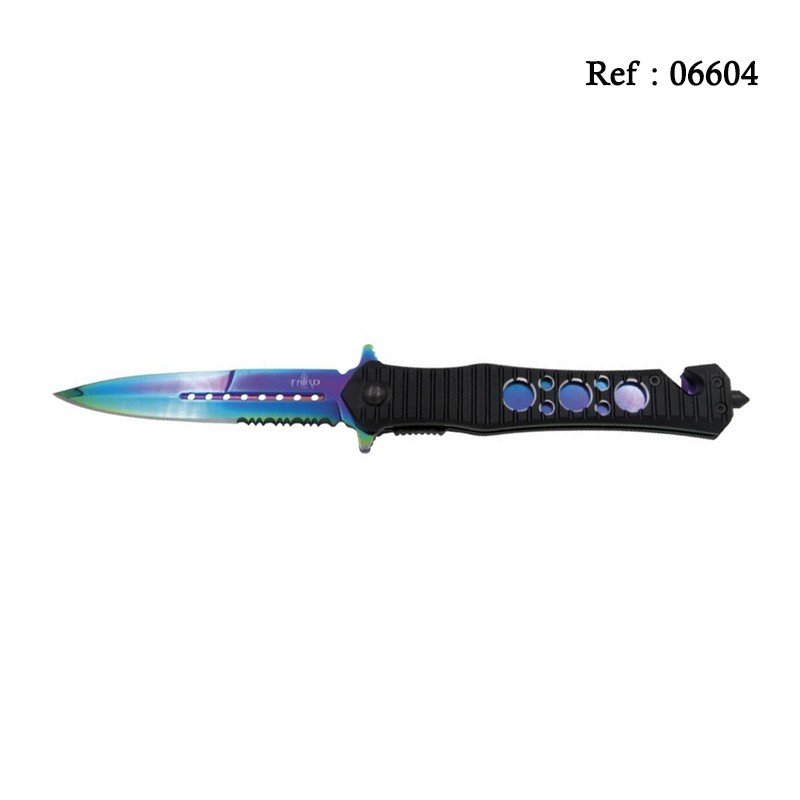 THIRD Rainbow/ black Alu 13cm knife, Stainless steel