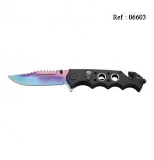 Knife THIRD Skull 11.5cm Rainbow, Stainless steel