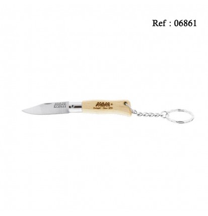 M.A.M key-ring knives Beechwood, 5.5cm stainless steel blade