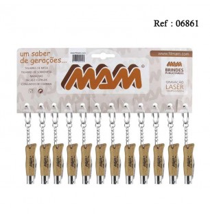 M.A.M key-ring knives Beechwood, 5.5cm stainless steel blade