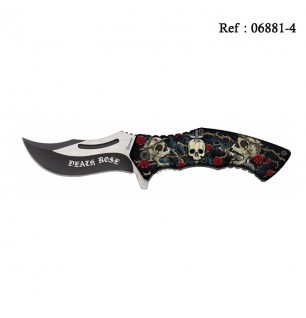 Couteau Death Rose 3D 8.5cm, avec clip