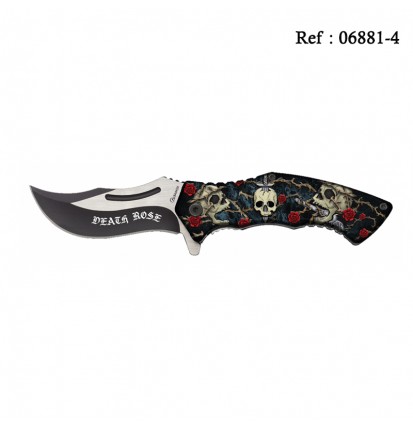 Couteau Death Rose 3D 8.5cm, avec clip