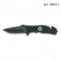 Couteau FOS Tactique Noir, Ecusson EMS 8cm avec clip