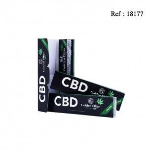 Papier cig. GOLDEN FILTER King size Slim + filtres Green verre CBD