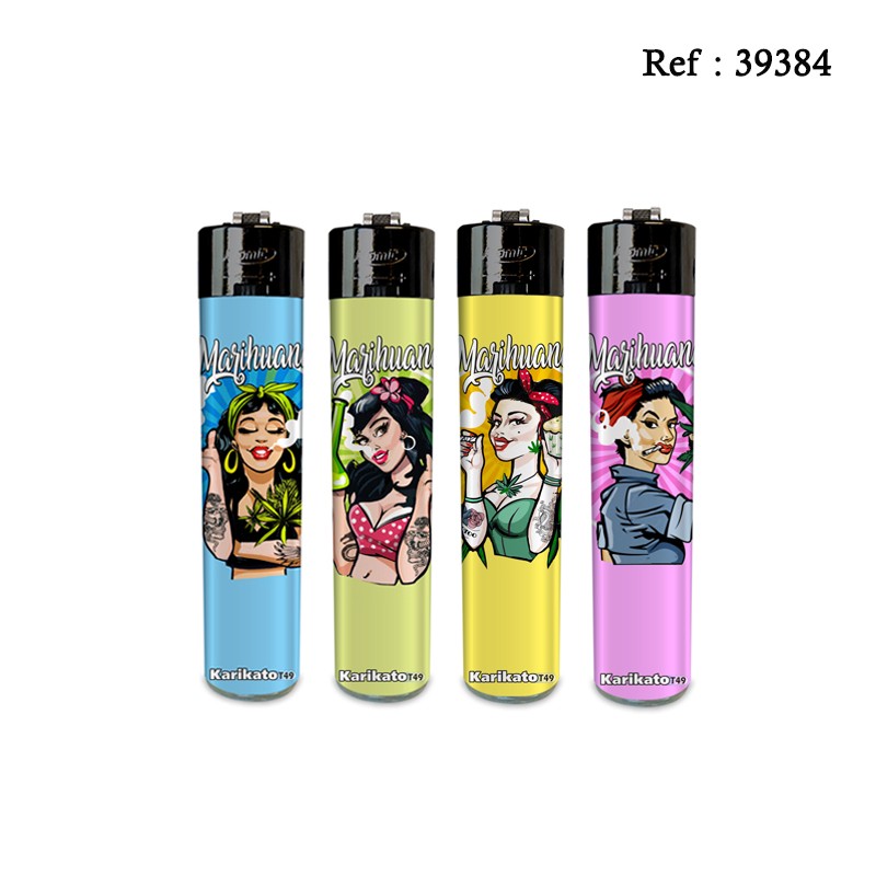 flint festival lighter PinUp Marihuana assorted per 24 pcs