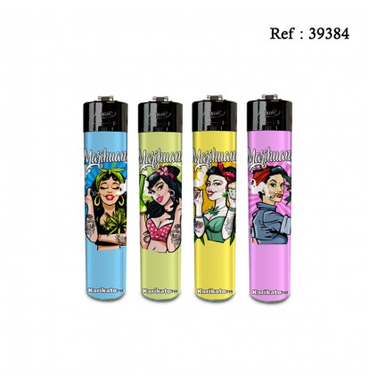 flint festival lighter PinUp Marihuana assorted per 24 pcs