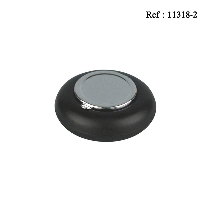 Cendrier de poche Noir Mat/Chromé Ø 6cm en boite ind.