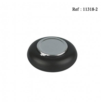 Cendrier de poche Noir Mat/Chromé Ø 6cm en boite ind.