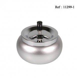 Spinning table ashtray Jumbo Silver Mat/Chrom Ø 17 cm, hight 10 cm