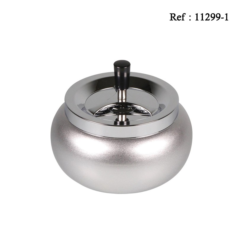 Spinning table ashtray Jumbo Silver Mat/Chrom Ø 17 cm, hight 10 cm