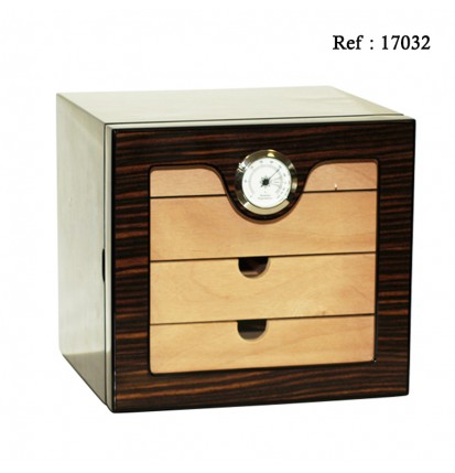 Cube humidor Macassar ebony