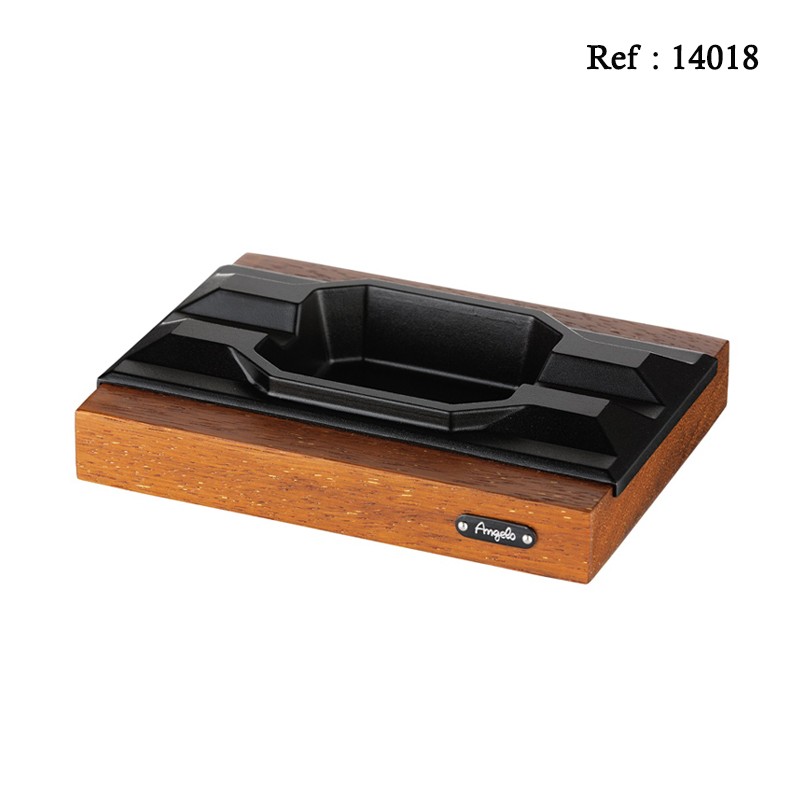 Black mat Metal/ Wood cigar ashtray