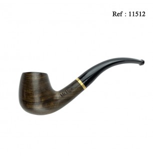 Pipe Mr Pipe redwood brown polished 9mm, golden ring, pack of 5