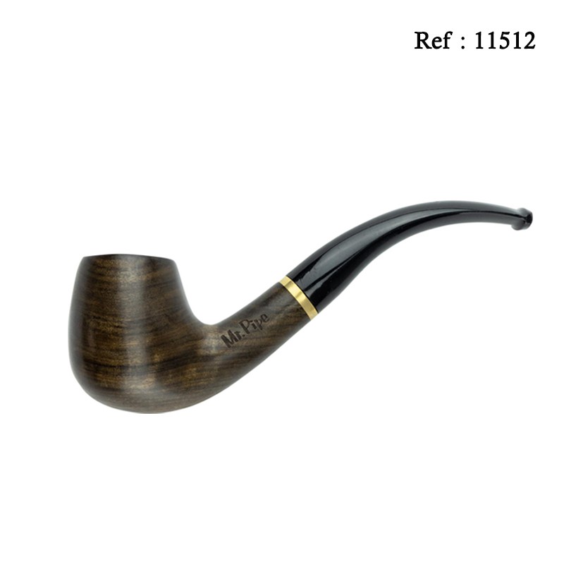 Pipe Mr Pipe Courbe marron bague dorée filtre 9mm, lot de 5