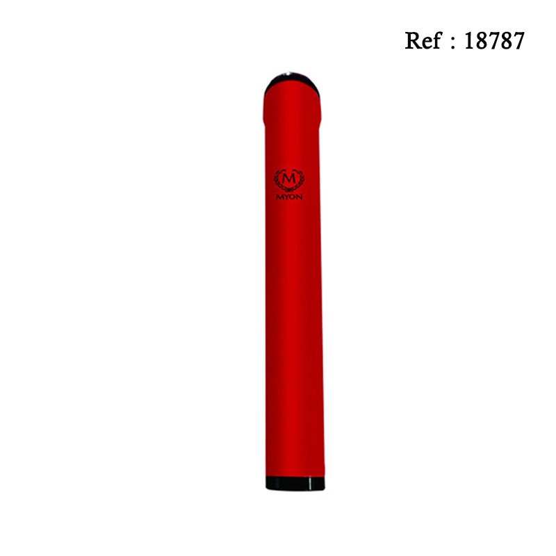 metal tube for 1 cigar, red with hygrometer