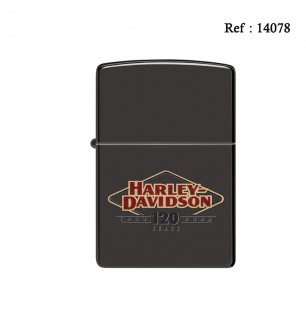 Briquet ZIPPO noir brillant Harley Davidson - 120 ans