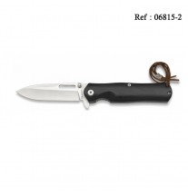 Couteau 8 cm Stamina Noir avec cordon en cuir