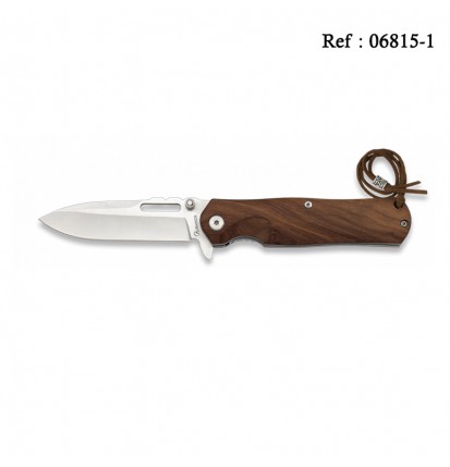 Couteau 8 cm Stamina manche marron avec cordon en cuir