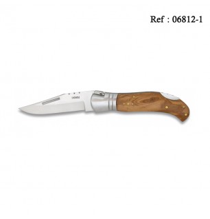 Laguiole hunting knife 9.5 cm, olive wodd handle 