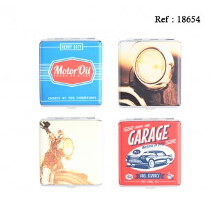 Cigarette Case metal "classic Engine" assorted per 6 pcs 