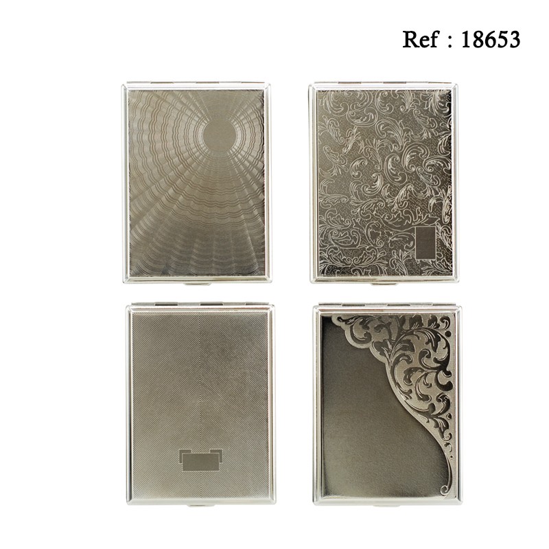 Slim Cigarette Case metal assorted per 8 pcs 